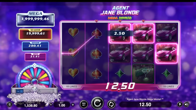 Agent Jane Blonde Mega Moolah™ In-game screenshot