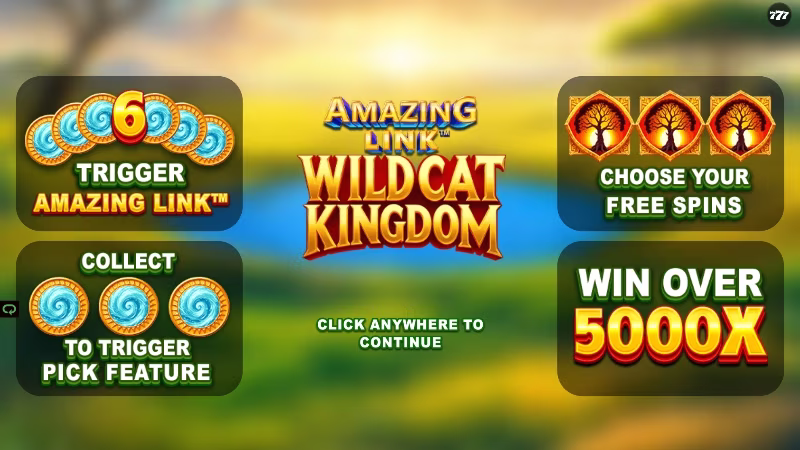 Amazing Link™ WildCat Kingdom In-game feature intro screen