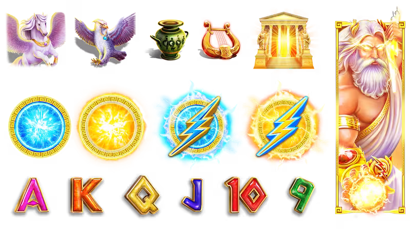 Symboles du jeu de machine à sous Amazing Link Zeus Boost