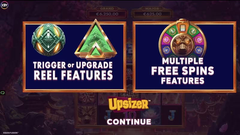 Asian Fusion™ In-game feature intro screen