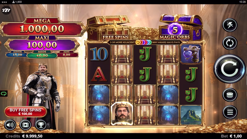 Avalon™ III  In-Gameplay screenshot with slot symbols