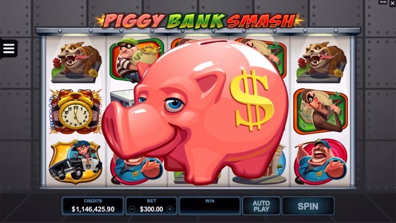 Bust the Bank in play Piggy Bank Bonus screen