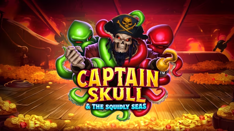 Captain Skull & the Squidly Seas™ online slots logo