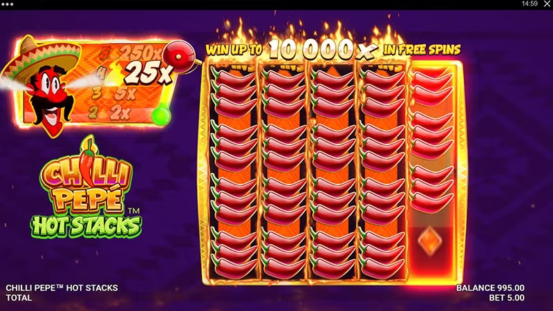 Chilli Pepe™ Hot Stacks In-game Hot Stacks screen