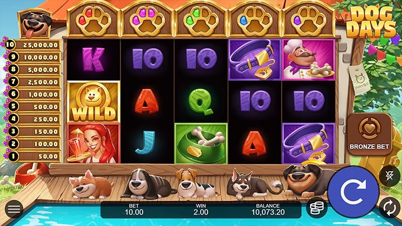 Dog Days pokies In-game screen