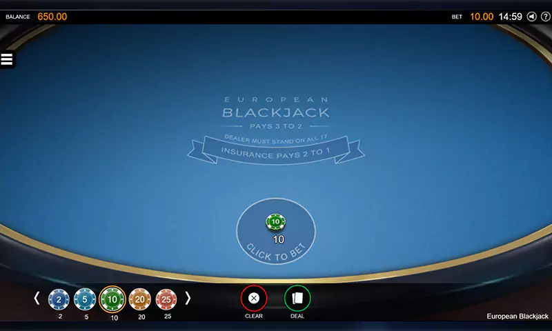 European Blackjack Table - Spin Casino Blogue