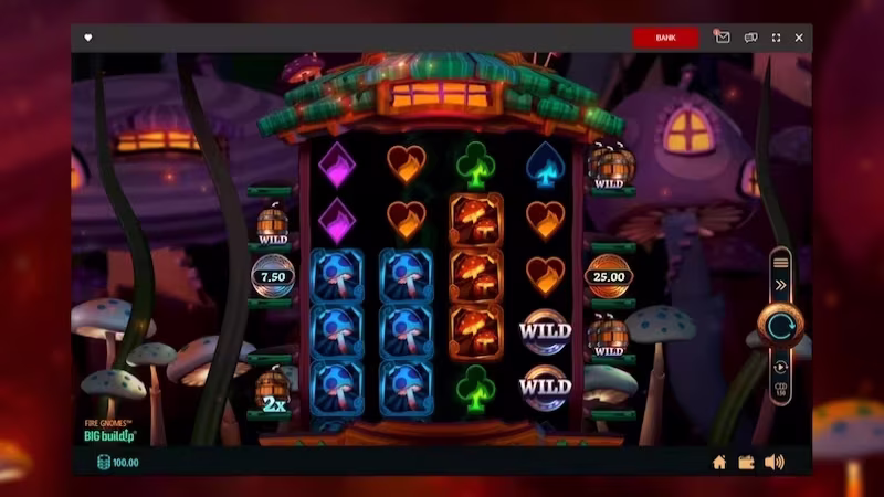Screenshot image of online slot gameplay: Fire Gnomes™
