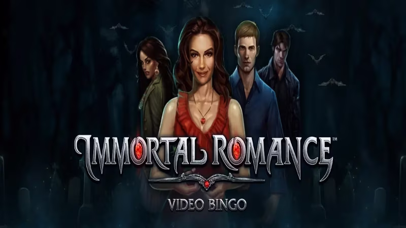 Image of online video bingo casino game logo: Immortal Romance Video Bingo