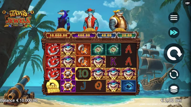 Jaws and Jewels™ Power Combo In-game screen