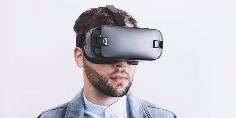 Man wearing a virtual reality headset