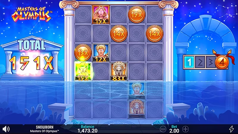 Masters Of Olympus™ In-play Feature screen