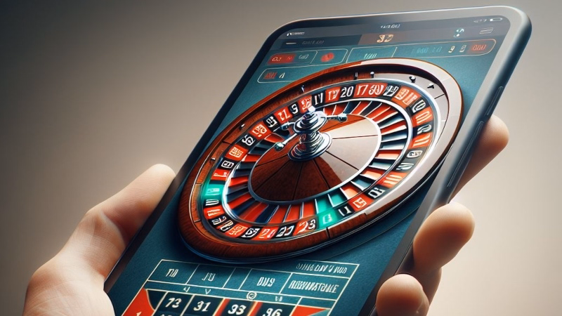 image of roulette wheel on mobile device
