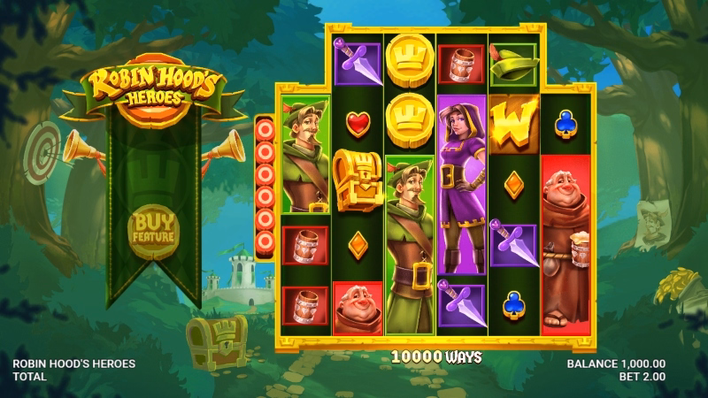 In play image of new slot game Robin Hoods Heroes at Spin Casino Canada