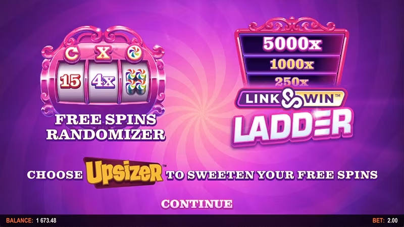 Spin Spin Sugar pokies in-game feature intro screen
