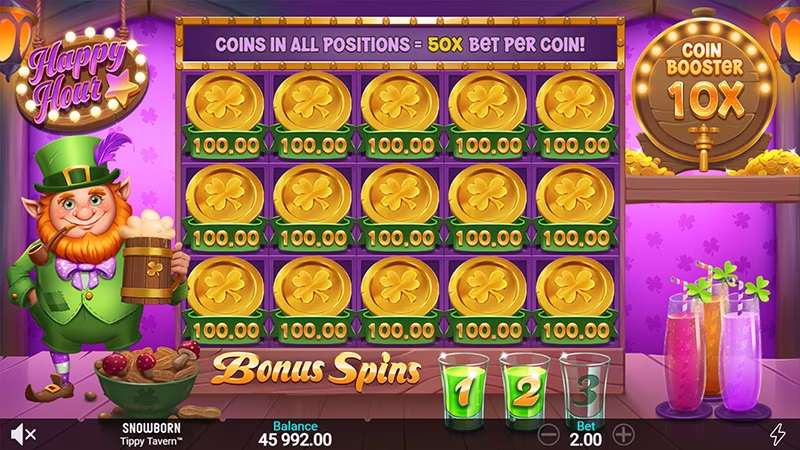 Tippy Tavern™ Coin Booster In-game feature screen