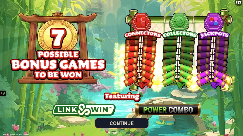 Wacky Panda Power Combo™ In-game features intro screen