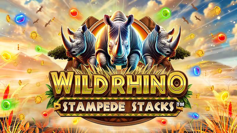 Wild Rhino Stampede Stacks™ online slots logo