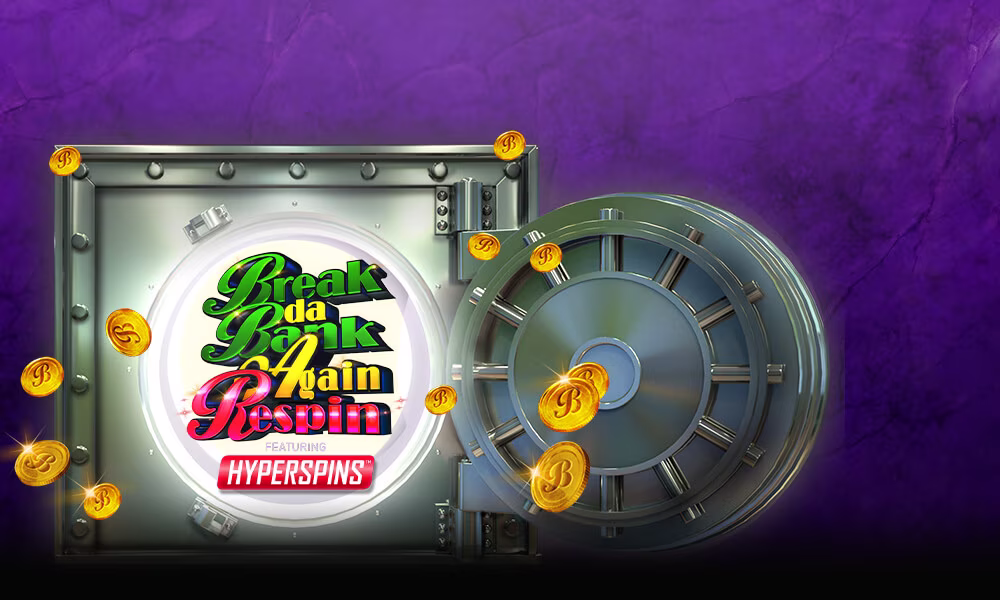 Break da Bank Again respin logo with purple background