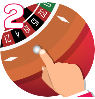 The dealer spins the wheel and drops the ball.
