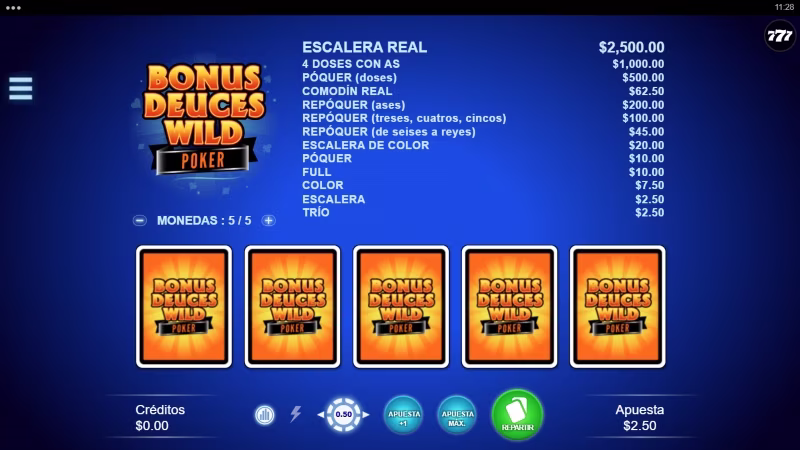 Imagen del juego Deuces Wild Bonus Video Poker